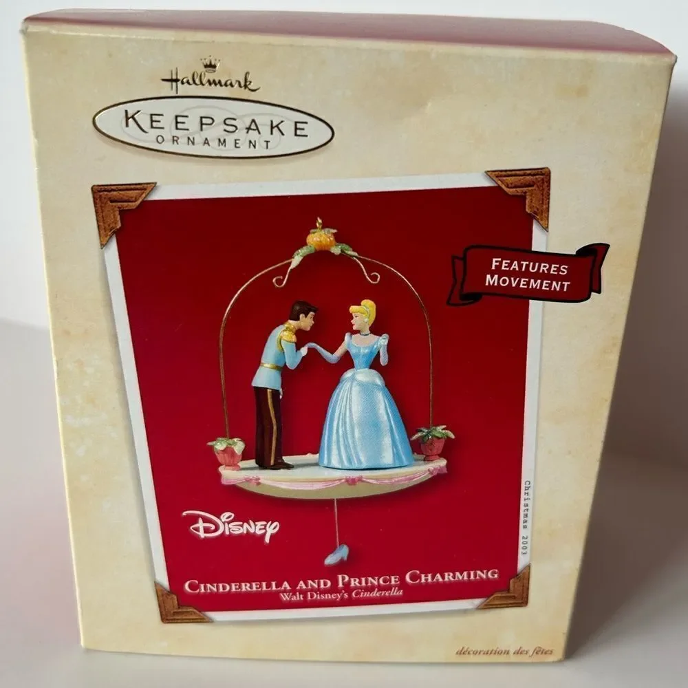 Hallmark vintage 2003 Cinderella and Prince Charming Disney ornament New